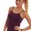 Cotton camisole with thin spaghetti straps and a low scoop, a fine breathable layer under a shirt or knit.