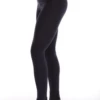 Anthracite women's cotton leggings, side view highlighting the soft stretchy everyday fabric