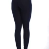 Navy blue women's cotton leggings, full-length back view in soft comfortable everyday cotton