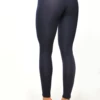 Navy blue women's cotton leggings, full-length back view in soft comfortable everyday cotton fabric
