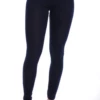 Navy blue women's cotton leggings, full-length front view in a soft everyday stretch fabric