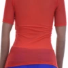 Feminine scoop-neck mesh tee with a slim stretch cut and short sleeves that keep the shape light.