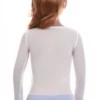 Fitted mesh long-sleeve tee with a low scoop neck, open-knit and ventilated with a little stretch.