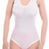 Women's sleeveless mesh bodysuit with scoop neck, wide straps and brazilian cut, a light everyday base.