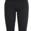 Anthracite high-waisted microfiber leggings, front view focusing on the high elastic waistband