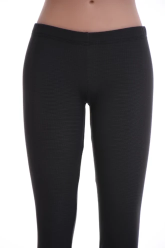 Anthracite high-waisted microfiber leggings, front view focusing on the high elastic waistband