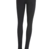 Anthracite microfiber leggings with a fine ribbed texture, full-length back view with a snug stretch fit