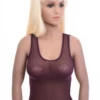Slim airy mesh scoop-neck tank with wide straps and stretch, ventilated and light for warm days.