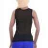 Slim breathable mesh tank with a low scoop, ventilated and light to wear alone or over a bralette.