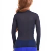 Slim ventilated mesh tee with stretch, a low scoop neckline and long sleeves for an easy breathable look.