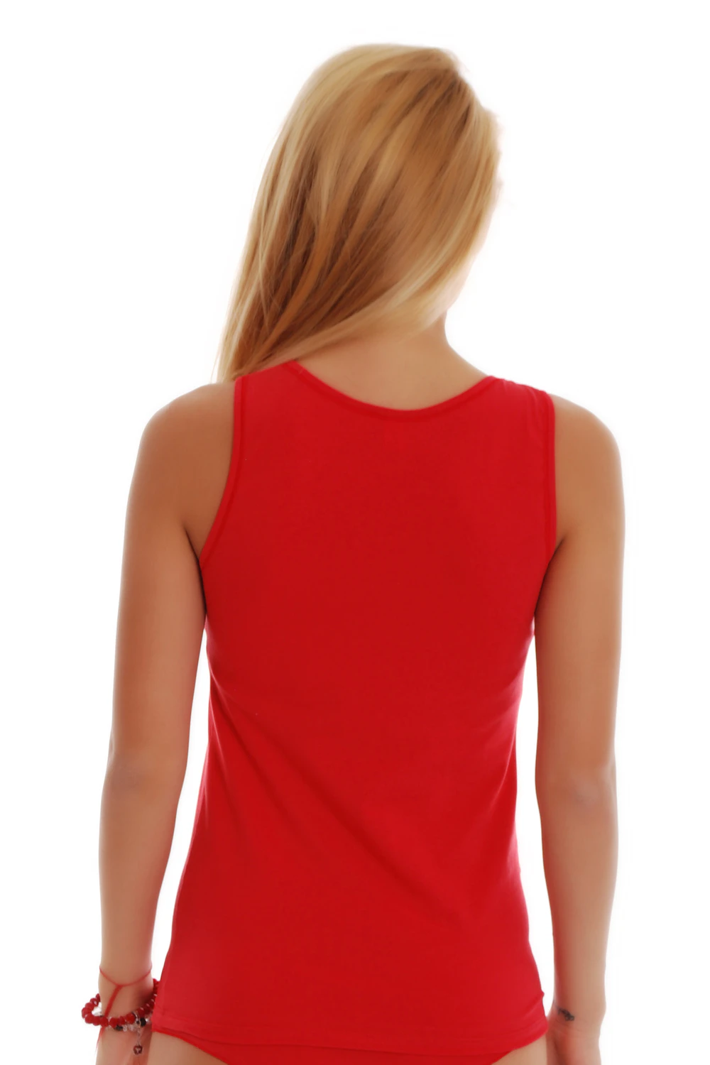 Soft breathable cotton tank with a low scoop and wide flat straps, comfortable on its own or under a shirt.