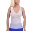 Textured mesh scoop-neck tank, an airy layer to wear over a bralette or on its own in warm weather.