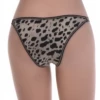 Animal-print cotton bikini briefs by Tiara Galiano in a gray-and-black spot with double side straps.