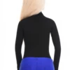 Breathable black cotton bodysuit with hook-and-eye closure that stays tucked with nothing riding up.