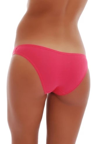 Breathable cotton bikini briefs with a high leg and low rise, an easy everyday wardrobe basic.