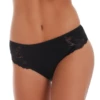 Breathable cotton bikini briefs with floral lace at both hips and a comfortable mid rise.