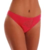 Breathable cotton bikini briefs by Tiara Galiano with an opaque seat and a lace inset on one hip.