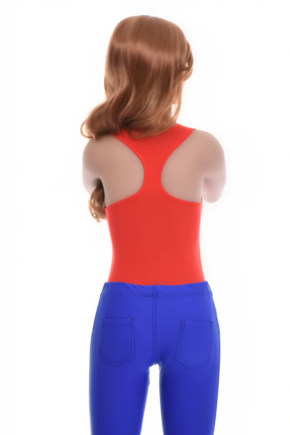 Breathable cotton-blend bodysuit with racerback and scoop neck, an easy sporty layer for women.