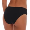 Breathable cotton-and-lace bikini briefs with a smooth front and decorative lace across the back.