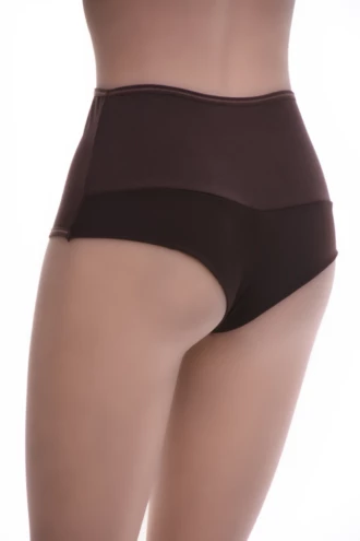 Breathable high-rise cotton Brazilian briefs with a sheer mesh back, an easy daily pair with a bit of shape.