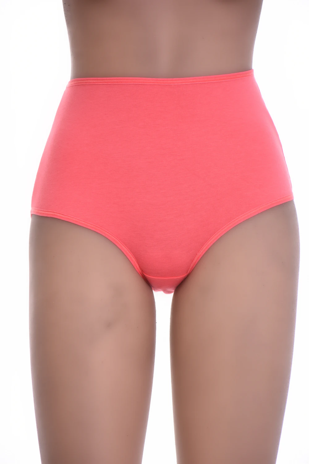 Breathable high-waisted cotton briefs with a smooth tucked-in line and full back coverage.