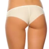 Breathable Brazilian briefs for women with a lace front and a light mesh body that sits low.