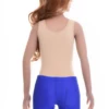 Breathable sleeveless cotton bodysuit with hook-and-eye closure and brazilian back, holds its shape.