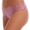 Cotton bikini briefs with a wide floral lace back, the most decorative of the cotton-and-lace bikinis.