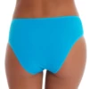 Cotton bikini briefs with a high leg and a decorative sheer lace back for a dressier finish.
