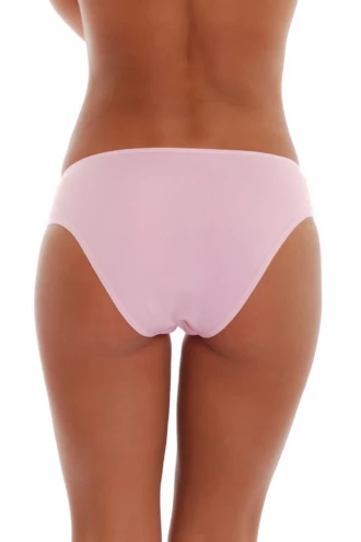 Cotton bikini briefs by Tiara Galiano with floral lace triangle insets at both hips.