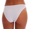 Cotton bikini briefs with a floral lace inset on one hip over a smooth, breathable cotton body.
