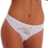 Cotton bikini briefs from Tiara Galiano with an opaque seat and a small lace inset at the front.