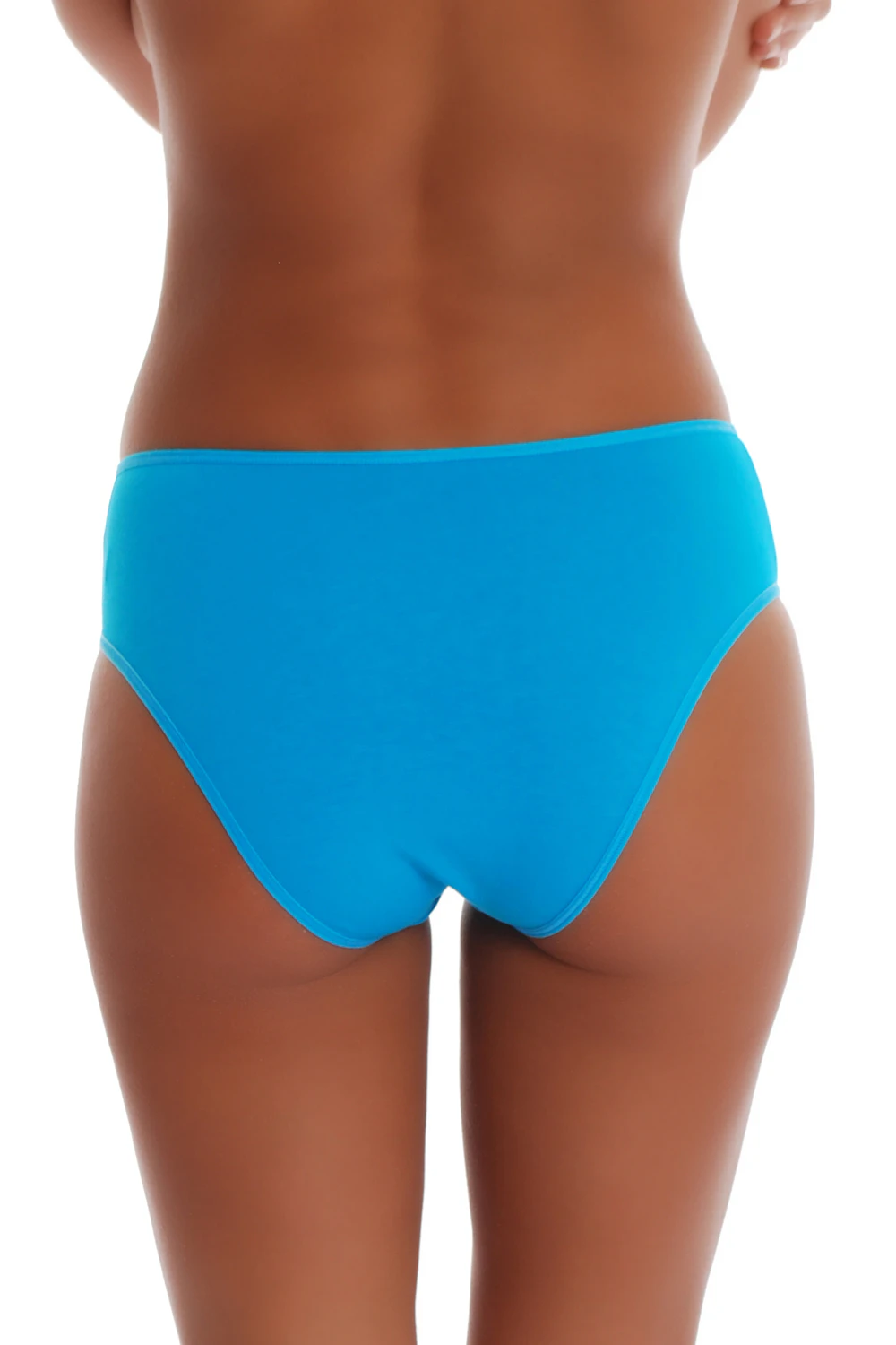 Cotton bikini briefs with an opaque seat and floral lace opening both hips, with a mid rise.