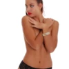 Cotton bikini briefs with a sheer floral lace back and an opaque, breathable cotton front.