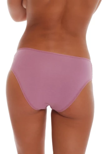 Cotton bikini briefs from Tiara Galiano with a smooth front and decorative sheer lace at the back.