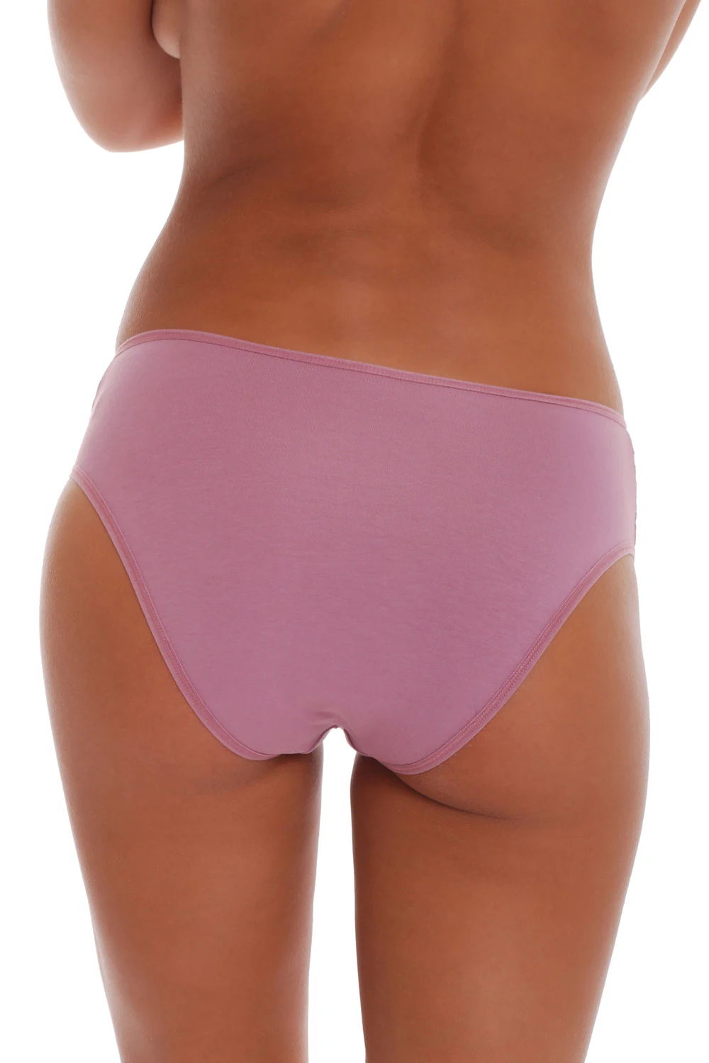 Cotton bikini briefs from Tiara Galiano with a smooth front and decorative sheer lace at the back.