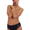 Cotton-blend bikini briefs from Tiara Galiano with lace hip insets and a slim smooth waistband.