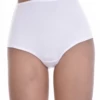 Soft cotton-blend Brazilian briefs for women with a breathable sheer mesh back and a raised waist.