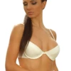 Cotton-blend molded-cup bra fastening at the back with a hook-and-eye closure and adjustable shoulder straps.