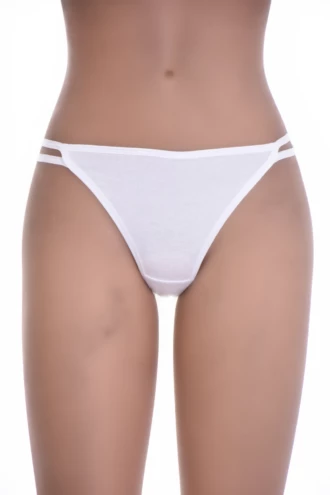 Everyday cotton-blend thong with a clean trim-free front and low-rise fit for daily comfort.