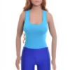 Cotton bodysuit with scoop neck and thong cut, soft and breathable for active everyday wear.