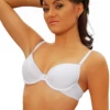 Cotton-blend bra with molded cups holding a smooth rounded line under everyday tops, a dependable plain basic.