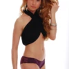 Cotton Brazilian panties from Tiara Galiano with floral lace, scalloped edges and hip bows.