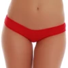 Cotton Brazilian panties from Tiara Galiano with lace texture, scalloped edges and moderate coverage.