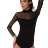 Cotton-and-mesh bodysuit by Tiara Galiano with polo-style cut and thong back, a dressed-up base layer.