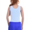 Cotton-blend tank bodysuit with brazilian coverage, breathable and close for a smooth line under clothing.