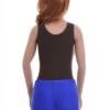 Cotton-blend tank bodysuit with brazilian coverage, breathable and close for a smooth line under clothing.
