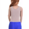 Cotton-blend tank bodysuit with brazilian coverage, breathable and close for a smooth line under clothing.