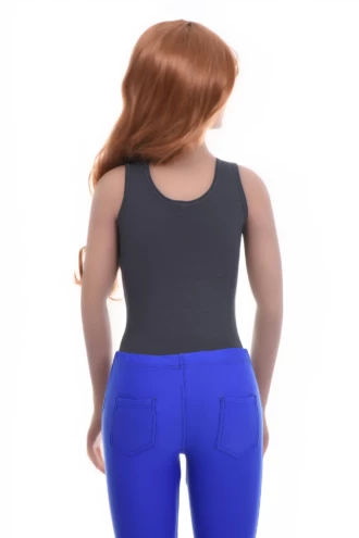 Cotton-blend tank bodysuit with brazilian coverage, breathable and close for a smooth line under clothing.