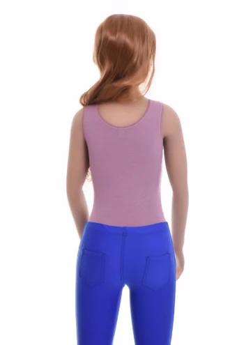 Cotton-blend tank bodysuit with brazilian coverage, breathable and close for a smooth line under clothing.